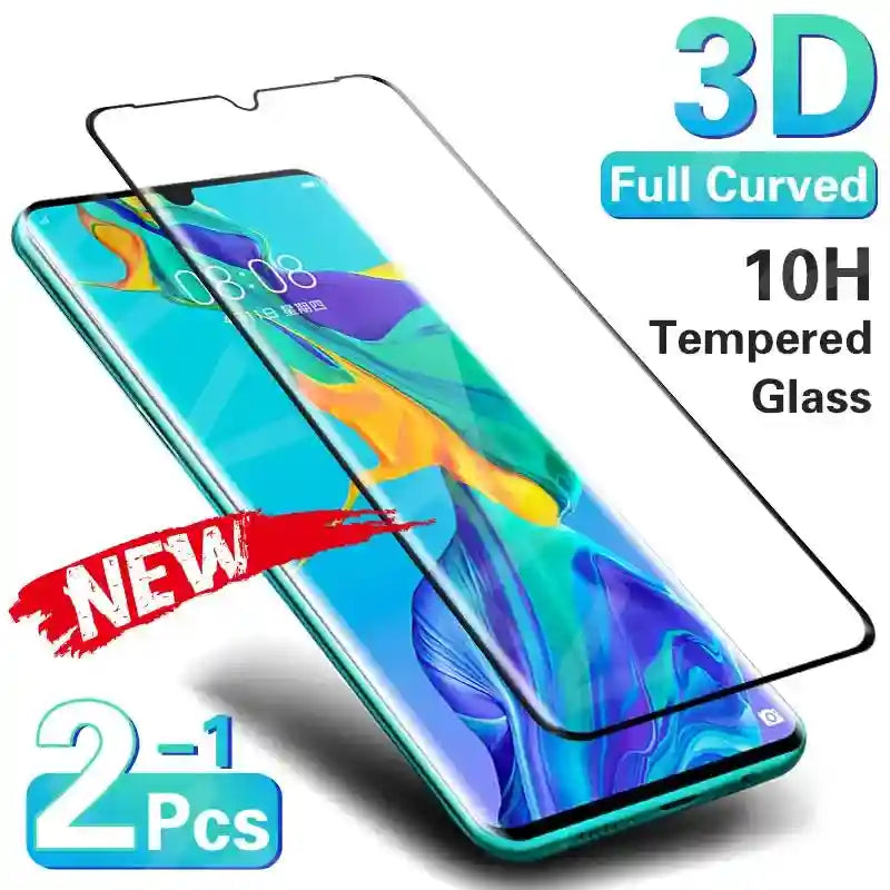 Huawei P30 Pro Screen Protector - 3D Curved Tempered Glass 3-Pack AE Tidesmit