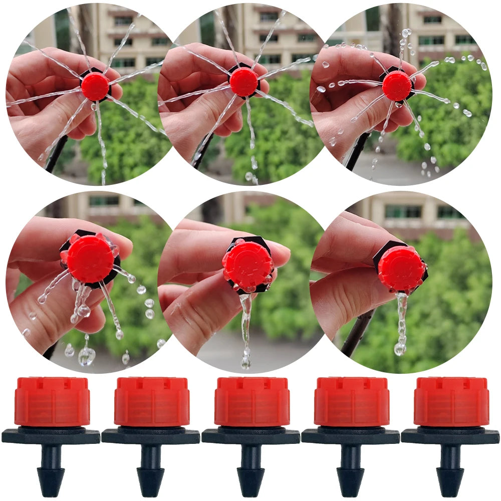 WUJIE 5M-25M Micro Drip Watering Kit Garden DIY Automatic Irrigation System & Adjustable Dripper 4/7'' Hose for Greenhouse