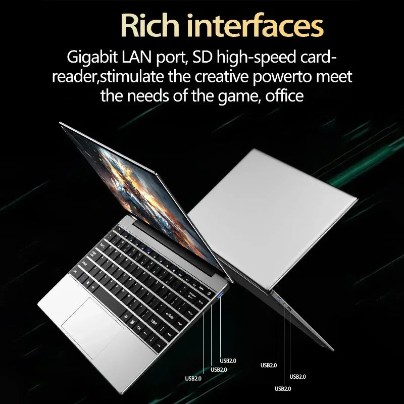New Laptop Ultra Thin 14.1 Inch New Intel N3700 Win11 DDR4 2TB SSD 16GB/32GB RAM FHD Portable Business Office Notebook PC