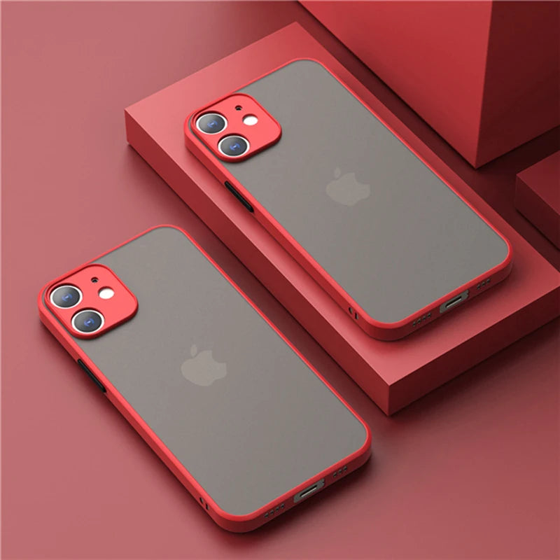 Matte Clear iPhone Case - Shock-Absorbing Slim Fit Cover for iPhone Red Tidesmit