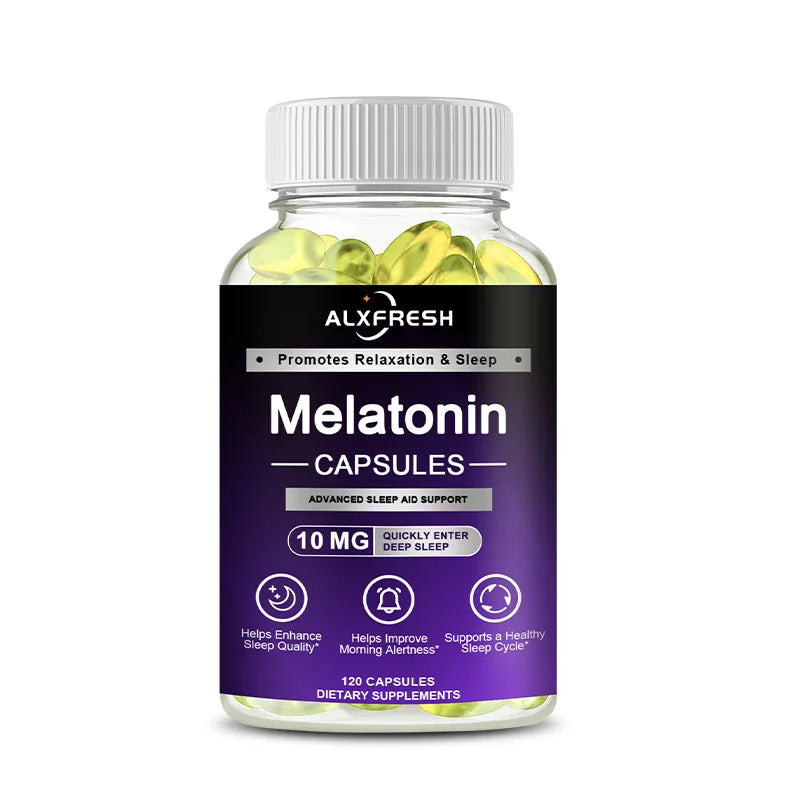 Melatonin 10mg, 100% Non-Toxic Adult Sleep Aid, Help Fall Asleep Faster, Sleep Deep, Enhance Immunity
