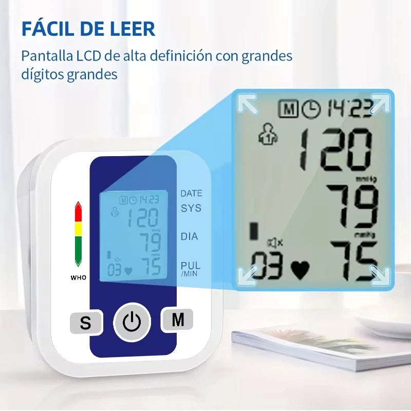 Digital Arm Blood Pressure Meter Cuff Medical Automatic Pressure Tonometer Tensiometer Heart Rate Pulse Meter BP Monitor Healthy