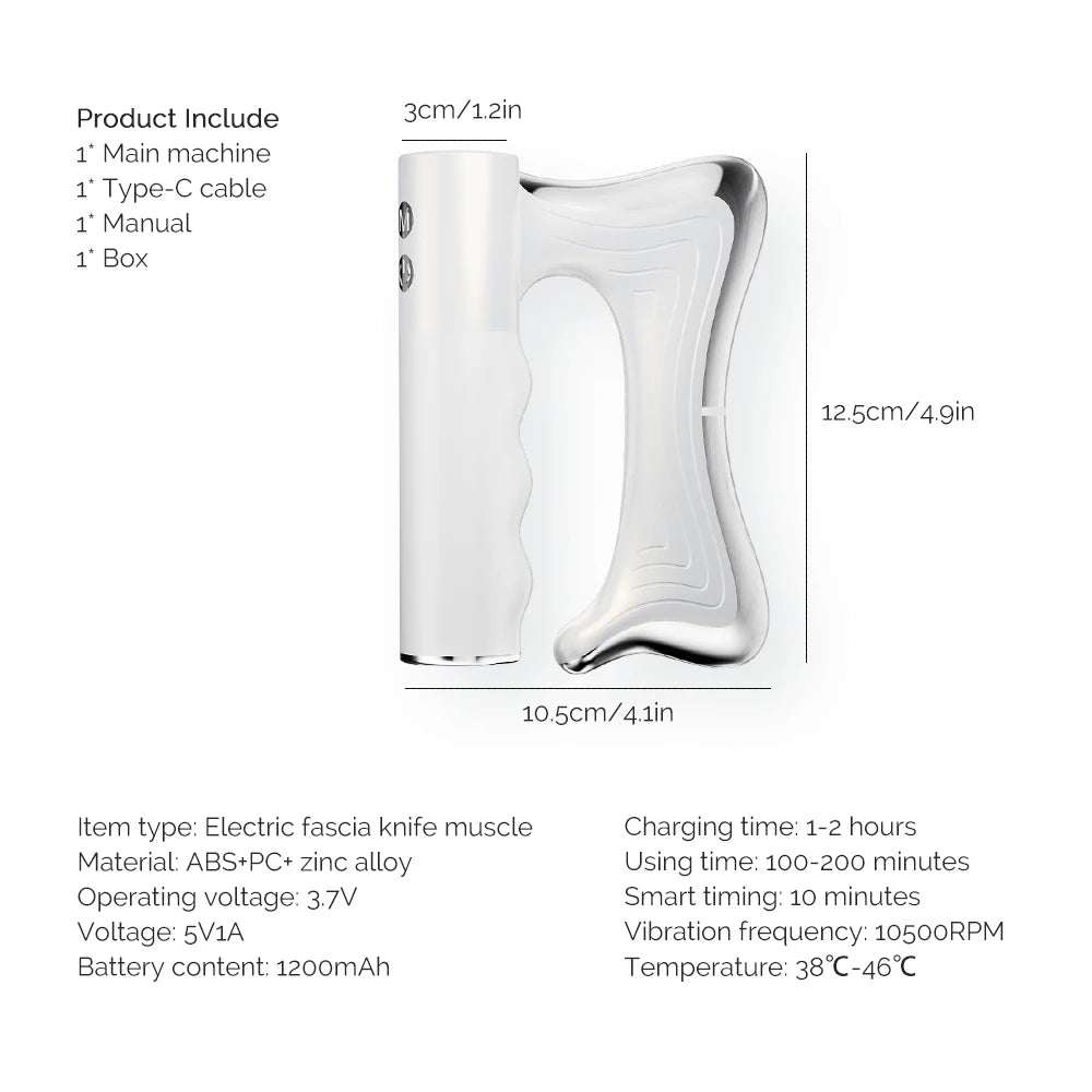 Electric Fascia Massager | Portable Recovery Tool for Home Spa Use Relaxation Treatment Tidesmit