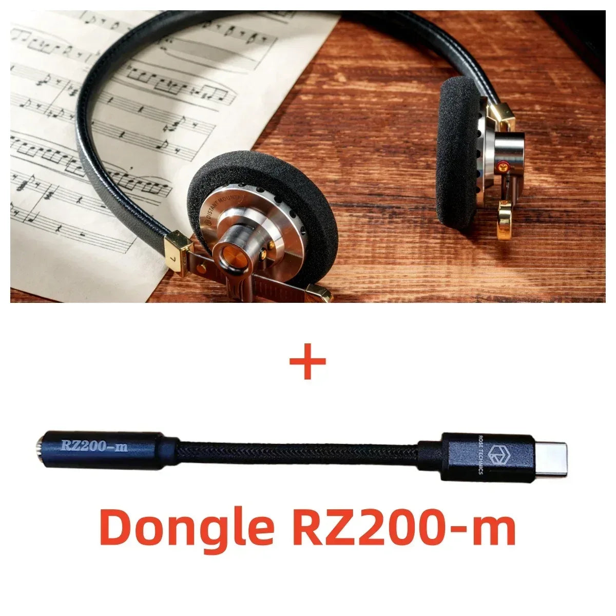 Vintage Metal Over-Ear Hi-Fi Headphones RZ200m by Tidesmit Black with RZ200m Tidesmit