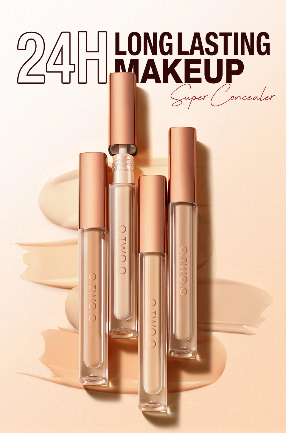 Tidesmit O.TWO.O matte waterproof concealer cream swatch showing lightweight full coverage for dark circles