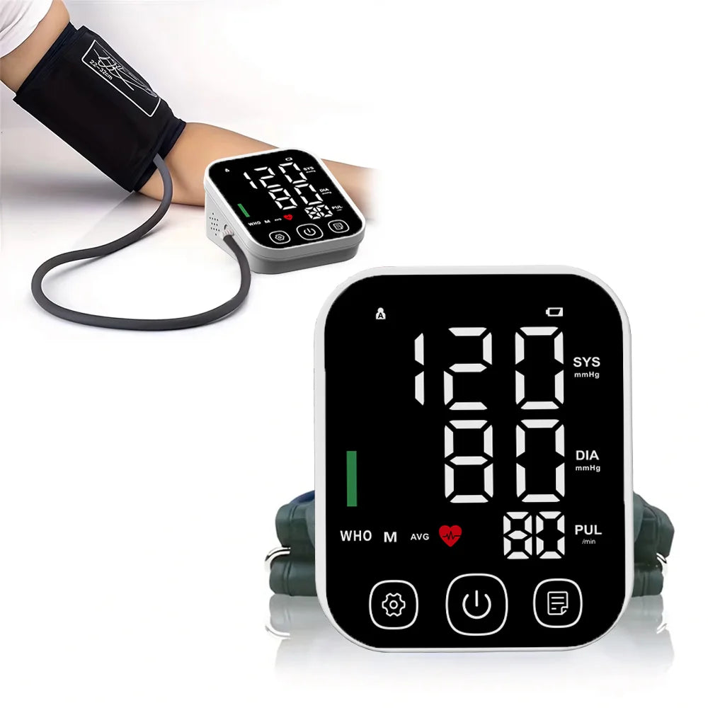 Medical Tonometer Upper Arm Automatic BP Cuff Machine LED Display Digital Tensiometer Heart Rate Monitor Blood Pressure Monitor
