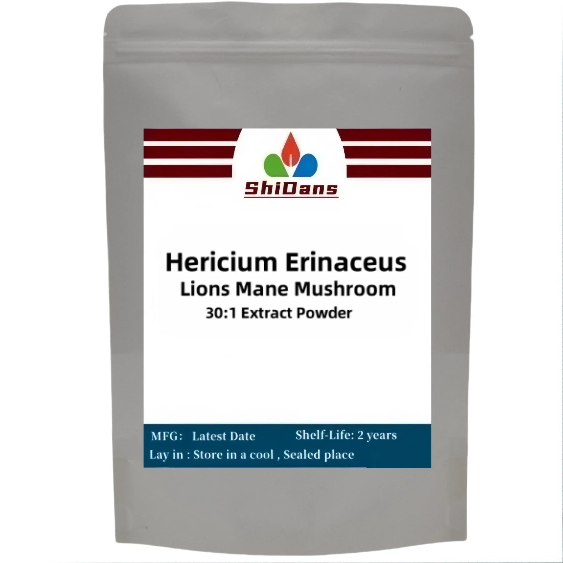 Customized Proportion Lions Mane Mushroom Extract Powder Packaging Bulk Hericium Erinaceus Out Packing Aluminum Foil Bag