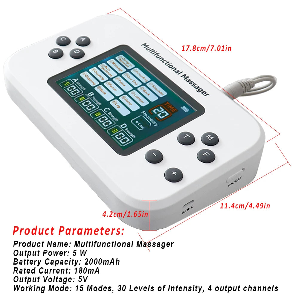 Electric Muscle Stimulator & TENS Pulse Massager - Tidesmit Body Shaping Massage Equipment Tidesmit