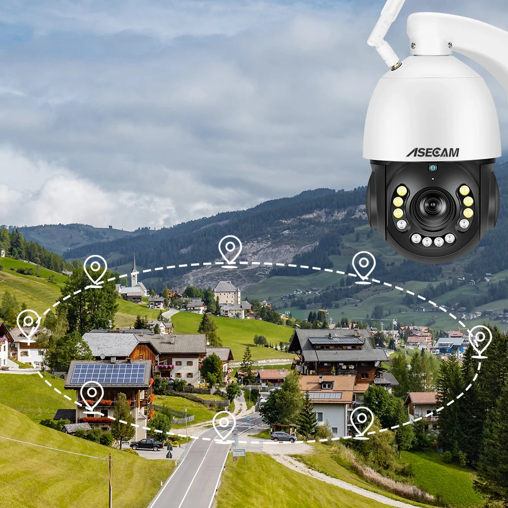 8MP 4K IP Camera Wifi 30X Optical Zoom PTZ CCTV Outdoor AI Human Vehicle Tracking Audio Onvif POE Surveillance Camera