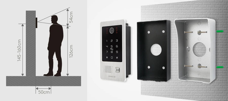(Not Standalone) HOMSECUR 84217EPC-CR-FHD IP65 Doorbell Camera RFID Access For HDK Video Doorphone Intercom Door Bell