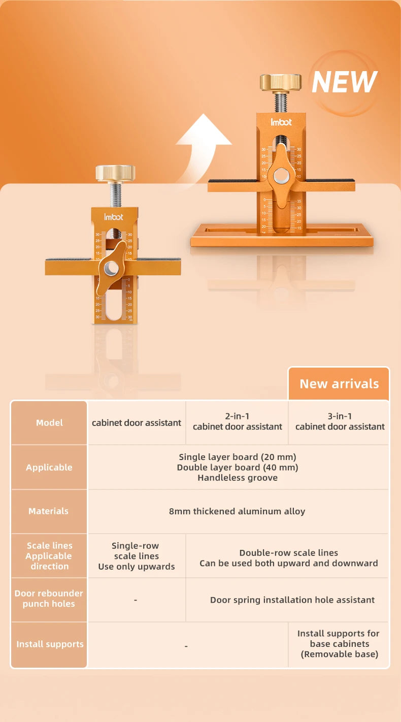 Imbot Cabinet Door Installation Aid Woodworking Fixed Multi-Functional Cabinet Wardrobe Door Artifact Quick Positioning Tool