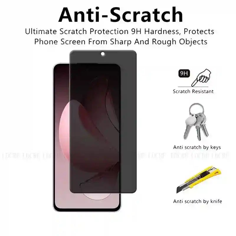 Reno 13F Privacy Screen Protector - 4 Pack Anti-Spy 9H Tempered Glass AE Tidesmit