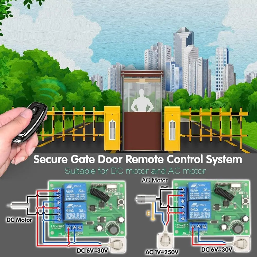 433Mhz Wireless Remote Switch Relay Kit - 12V Reliable Home Automation Tidesmit
