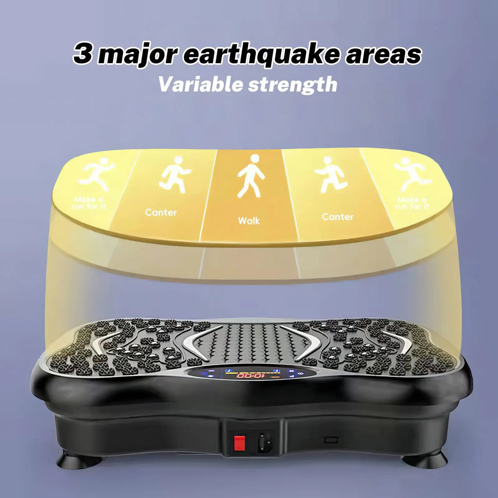 Tidesmit Vibration Plate Machine, 99 Speeds with Bluetooth Audio - Black Massage Cushion Tidesmit