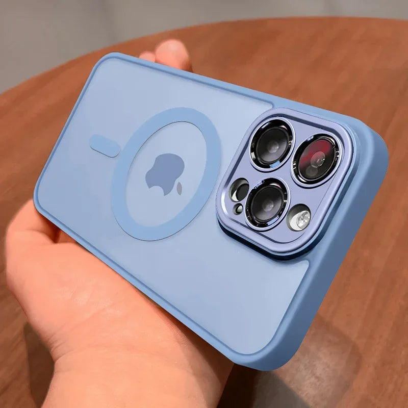 Magnetic Matte Phone Case for iPhone 17 Pro Max - Shock-Absorbing Blue Sierra Blue Tidesmit