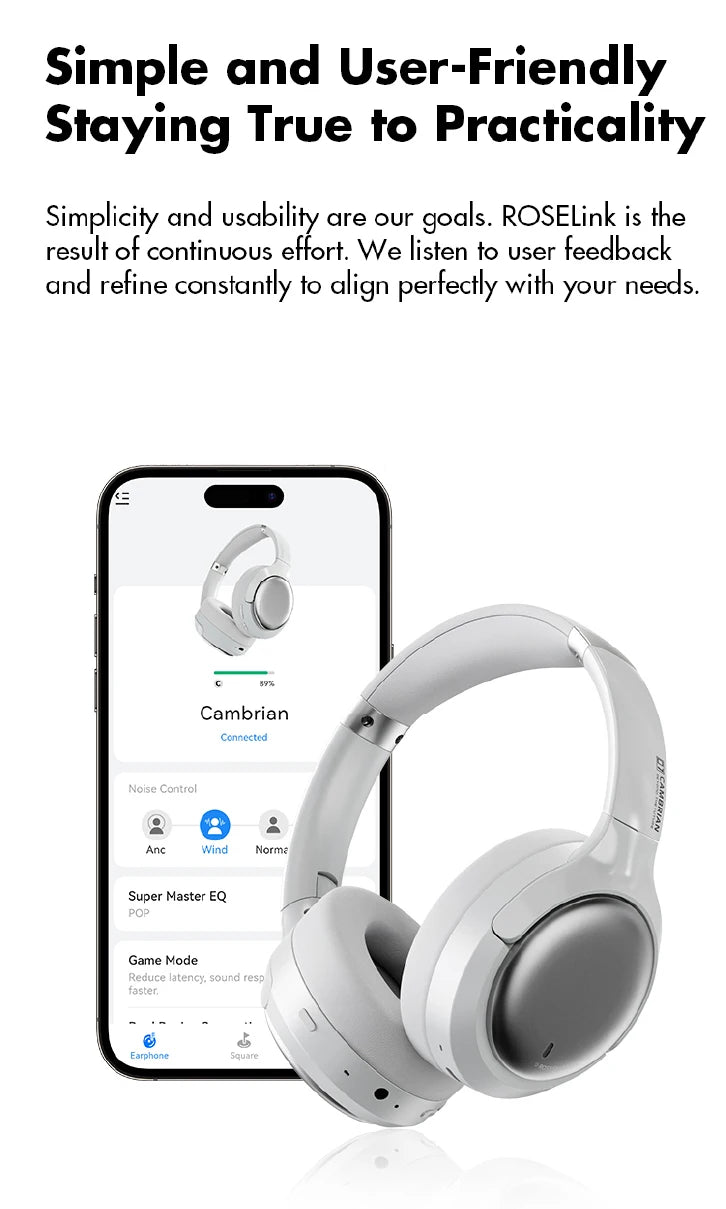 Tidesmit Wireless Headphones with Active Noise Cancellation - Over-Ear Tidesmit