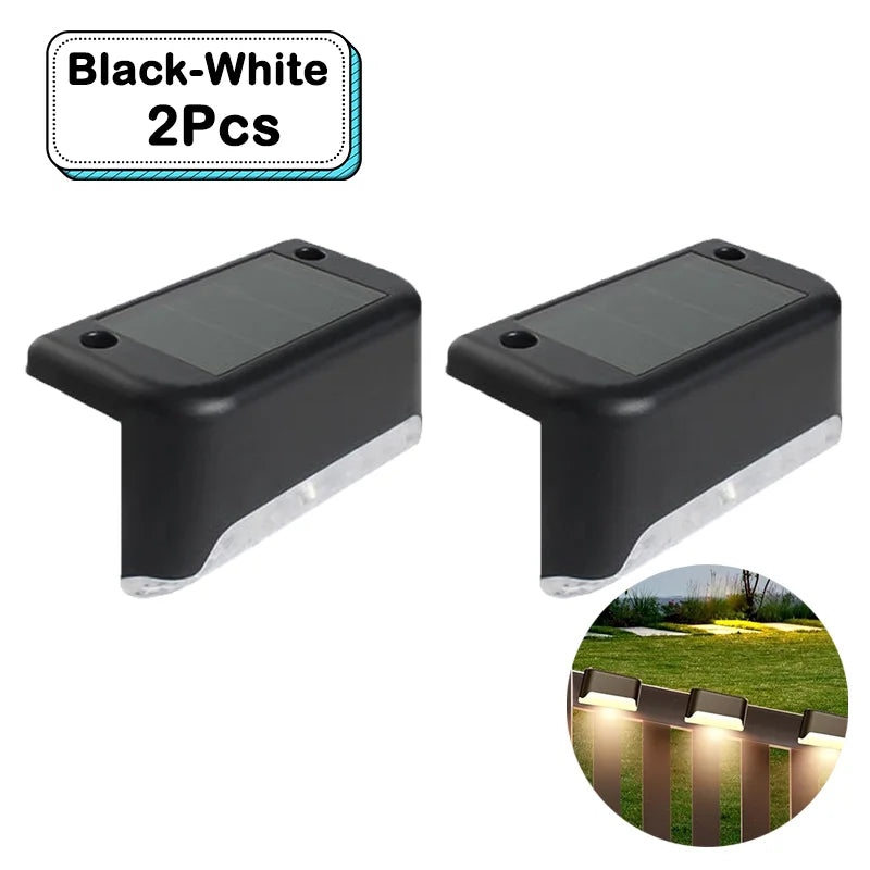 Outdoor Solar Step Lights Warm White LED Waterproof Stair Path Lighting for Garden Patio Fence Balcony Decoration Solar Power