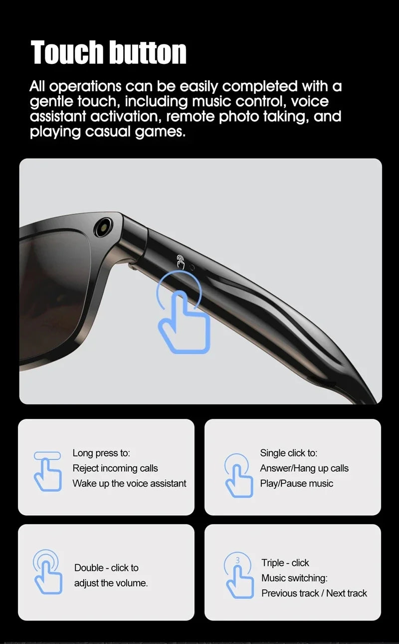 Smart Glasses with AI Camera and Voice Translation - Tidesmit Tidesmit