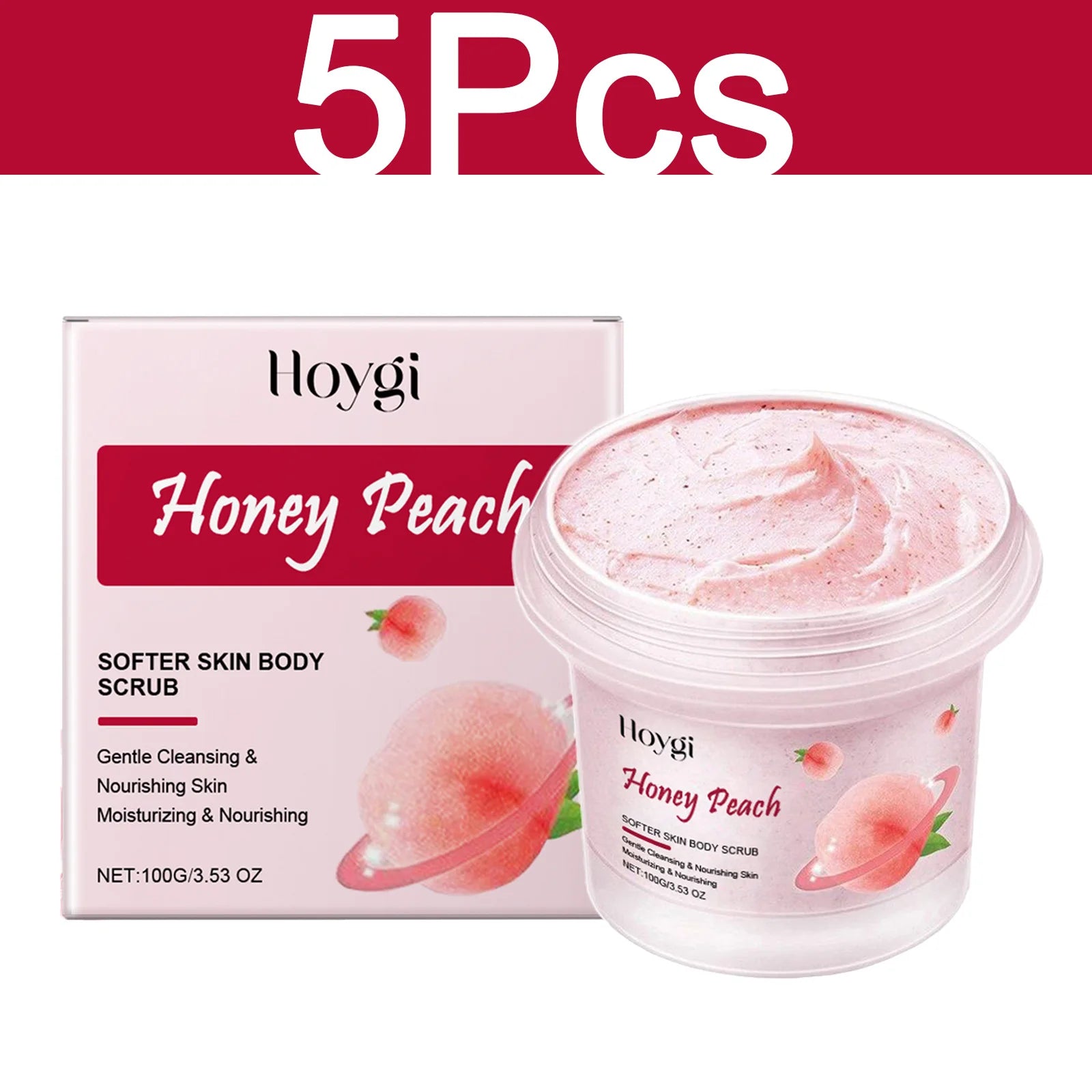 Peach Body Scrub - Professional Smoothing Skin Exfoliator (100g) Scrubs Treatments 5 Pcs Tidesmit