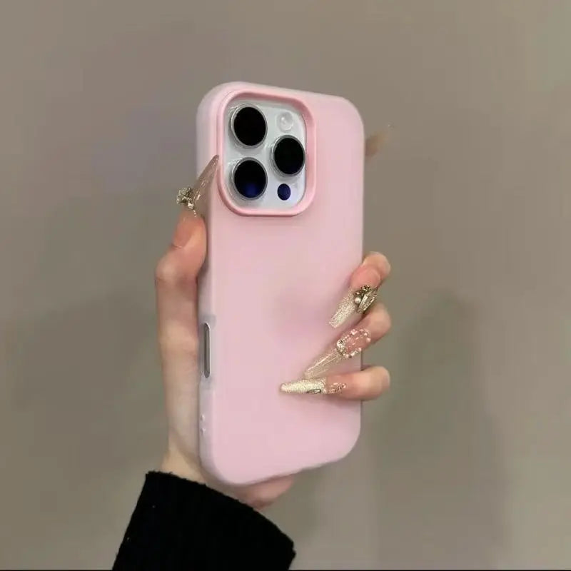 iPhone 17 Pro Max Case Soft Matte Silicone Shockproof Slim Fit Cover Sand pink Tidesmit