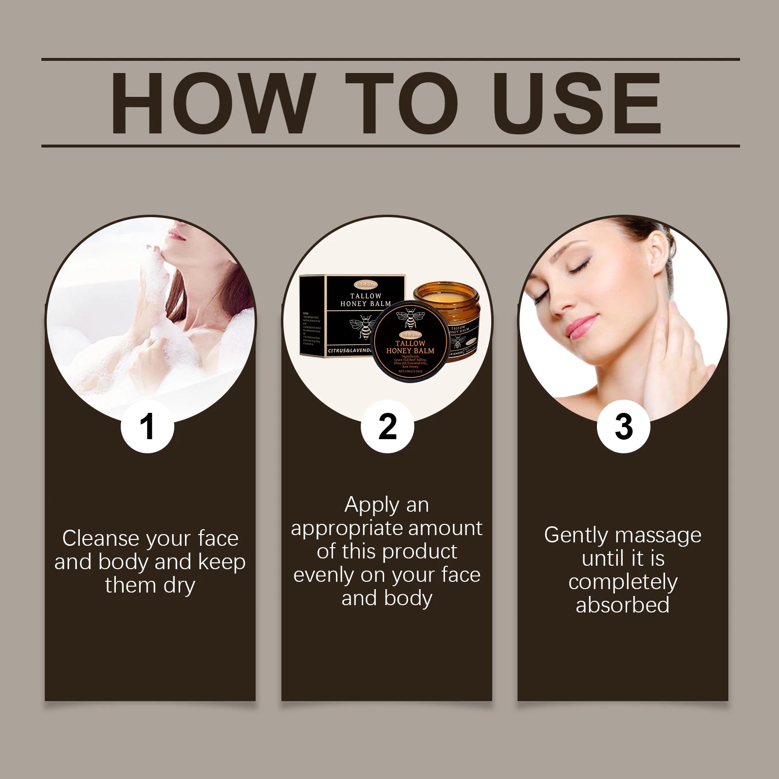 WoodSleep 100g Tallow Honey Moisturizer Gentle Moisturizing Moisturizing Dry Skin Moisturizing Refreshing Skin Cream