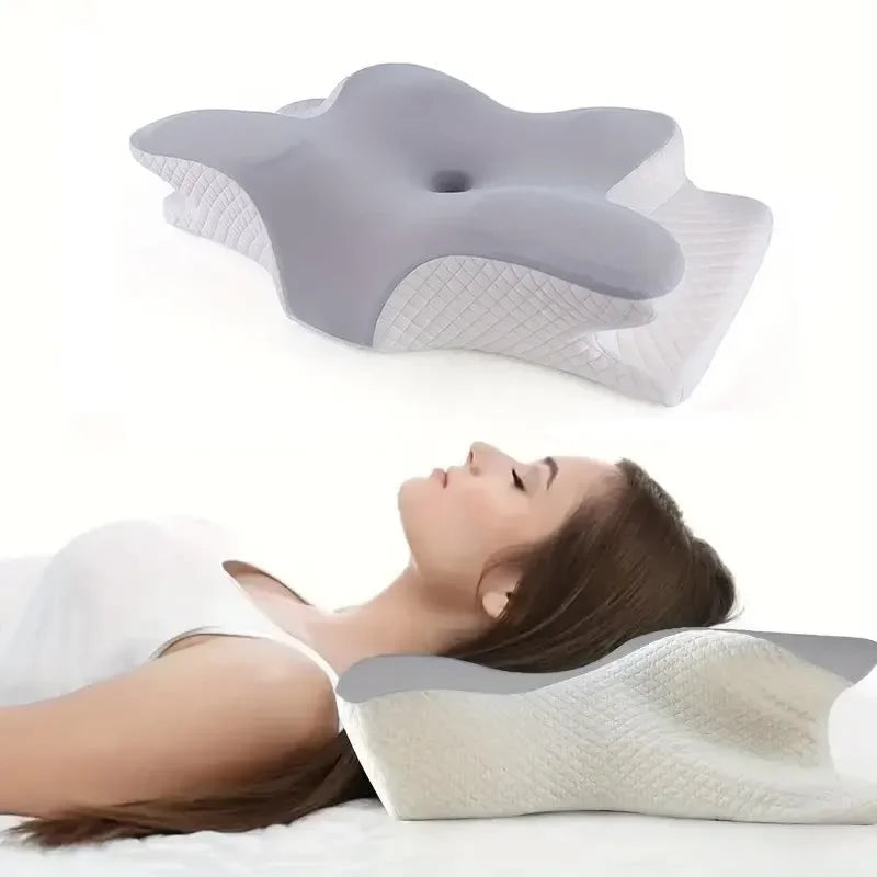 Butterfly Side Sleeping Pillow with Memory Cotton for Neck Support Massage Cushion Tidesmit