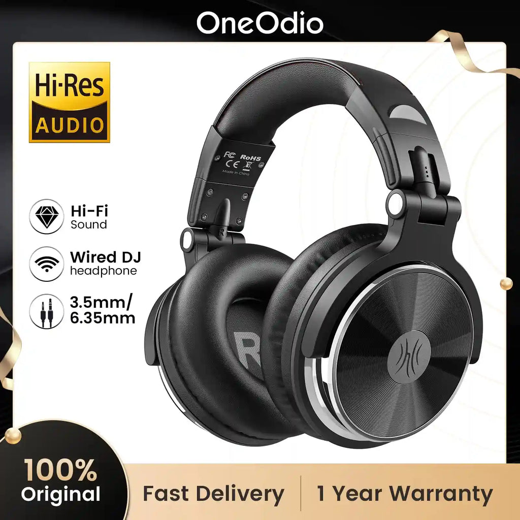 Wired Studio Headphones - Pro Over-Ear Monitoring Audio by OneOdio Tidesmit