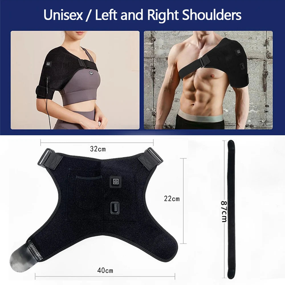 Shoulder Heating Pad for Rotator Cuff Pain Relief - Natural Black Fascia Gun Tidesmit