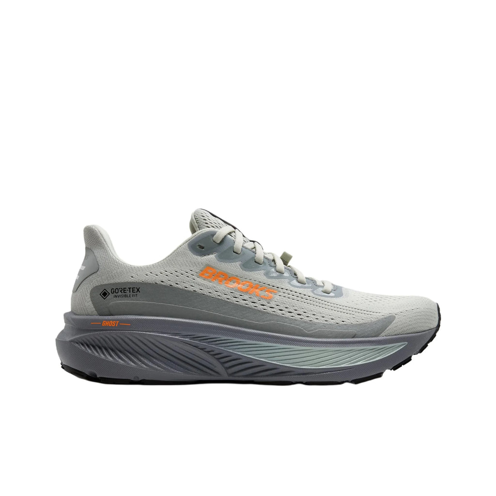 Brooks Ghost 17 Waterproof Running Shoes Men's Gray Orange 110462-1D-022
