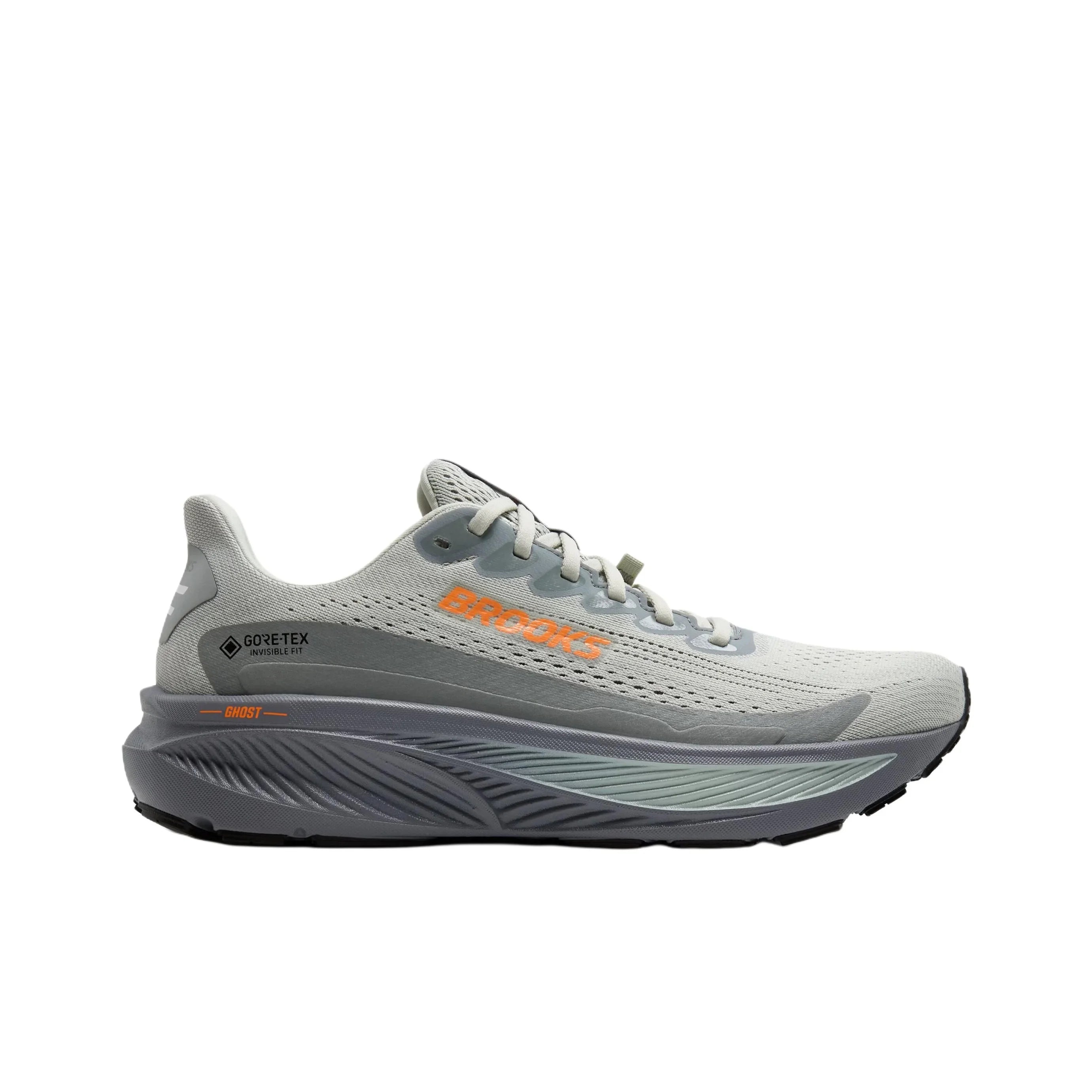 Brooks Ghost 17 Waterproof Running Shoes Men's Gray Orange 110462-1D-022