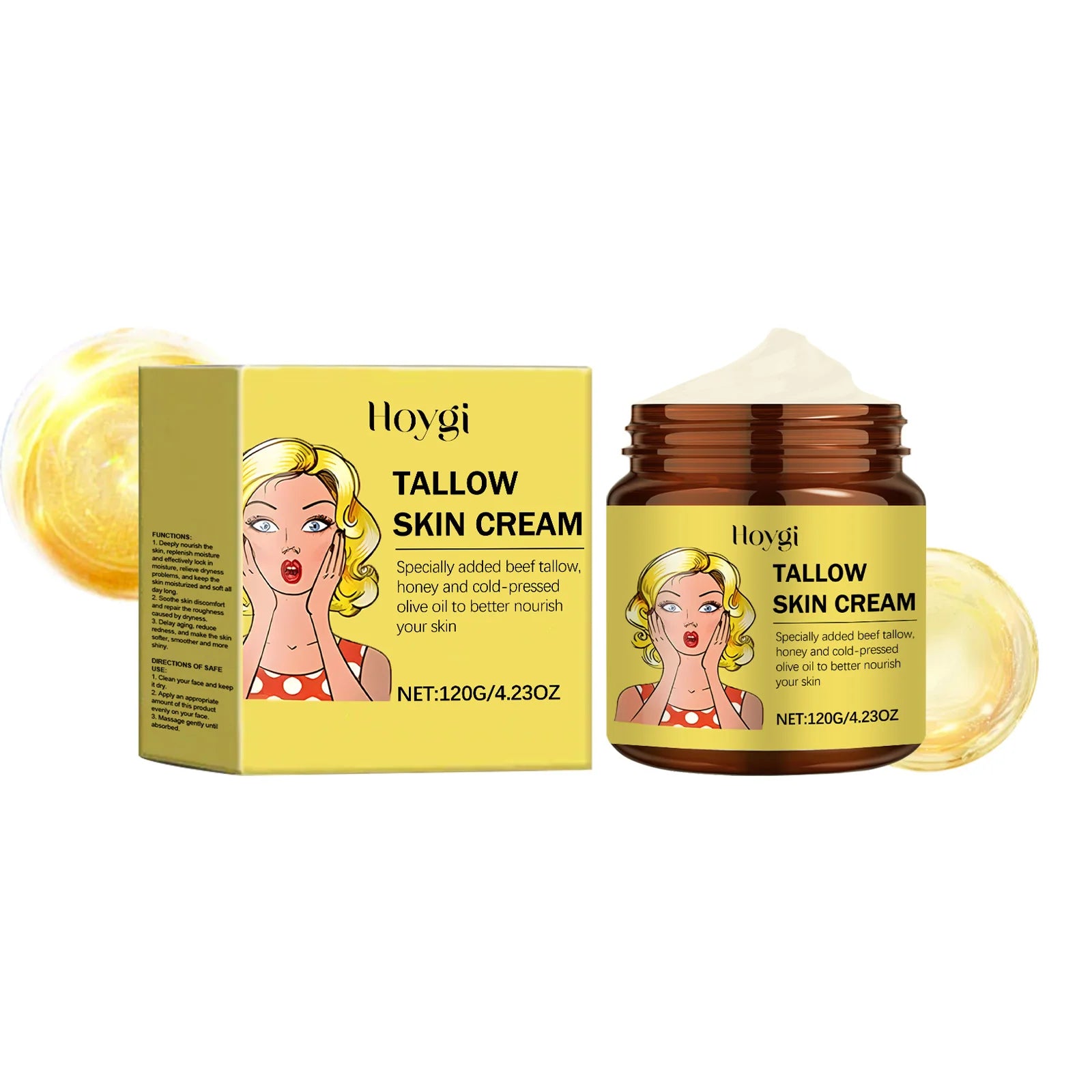 Tallow Face Cream Relieve Dryness Tighten Smooth Repair Roughness Soothing Facial Skin Nourishing Moisturizing Beef Tallow Balm