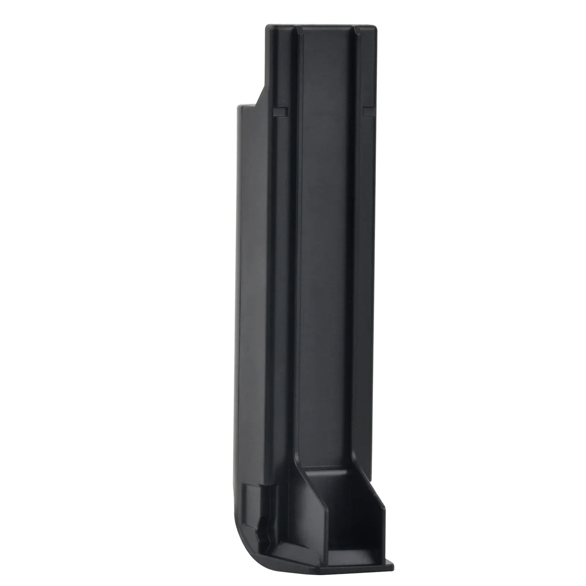 Black battery pack stand with tall body and base connector