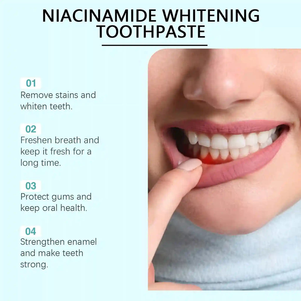 Tidesmit Nicotinamide whitening toothpaste for plaque removal and brightening yellow teeth for oral health