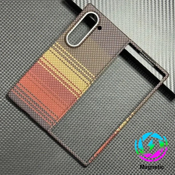 Samsung Galaxy Z Fold 7 Carbon Fiber Case with MagSafe Compatibility Sundown Tidesmit