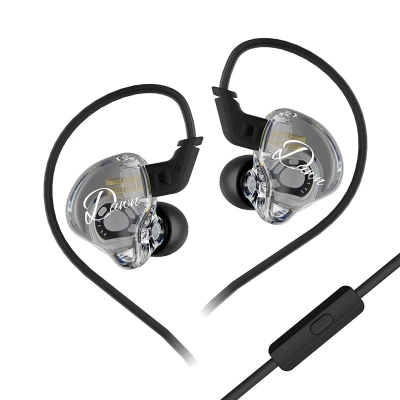 10mm Dynamic Driver In-Ear Monitors by Tidesmit black with mic Tidesmit
