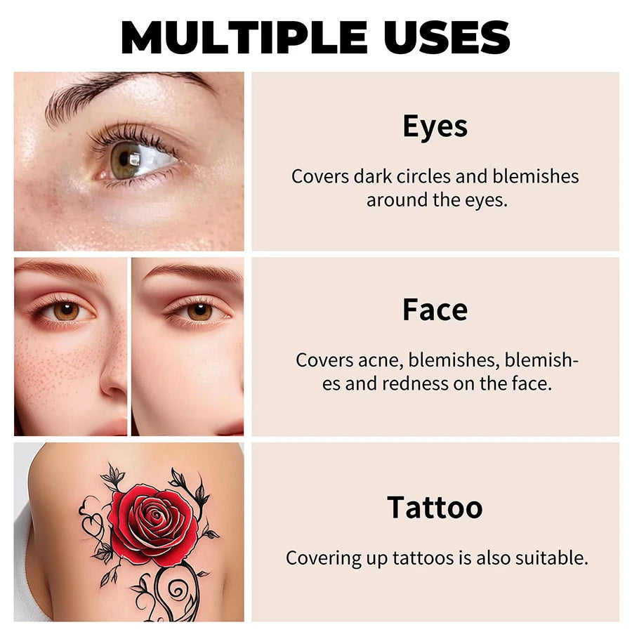 Tidesmit full coverage waterproof foundation shade swatch for hiding tattoos and scars with natural matte finish