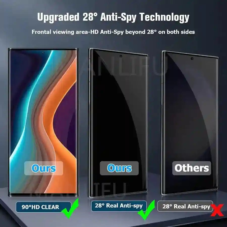 Privacy Screen Protector for Samsung Galaxy S25 Ultra - 9H Tempered Glass AE Tidesmit