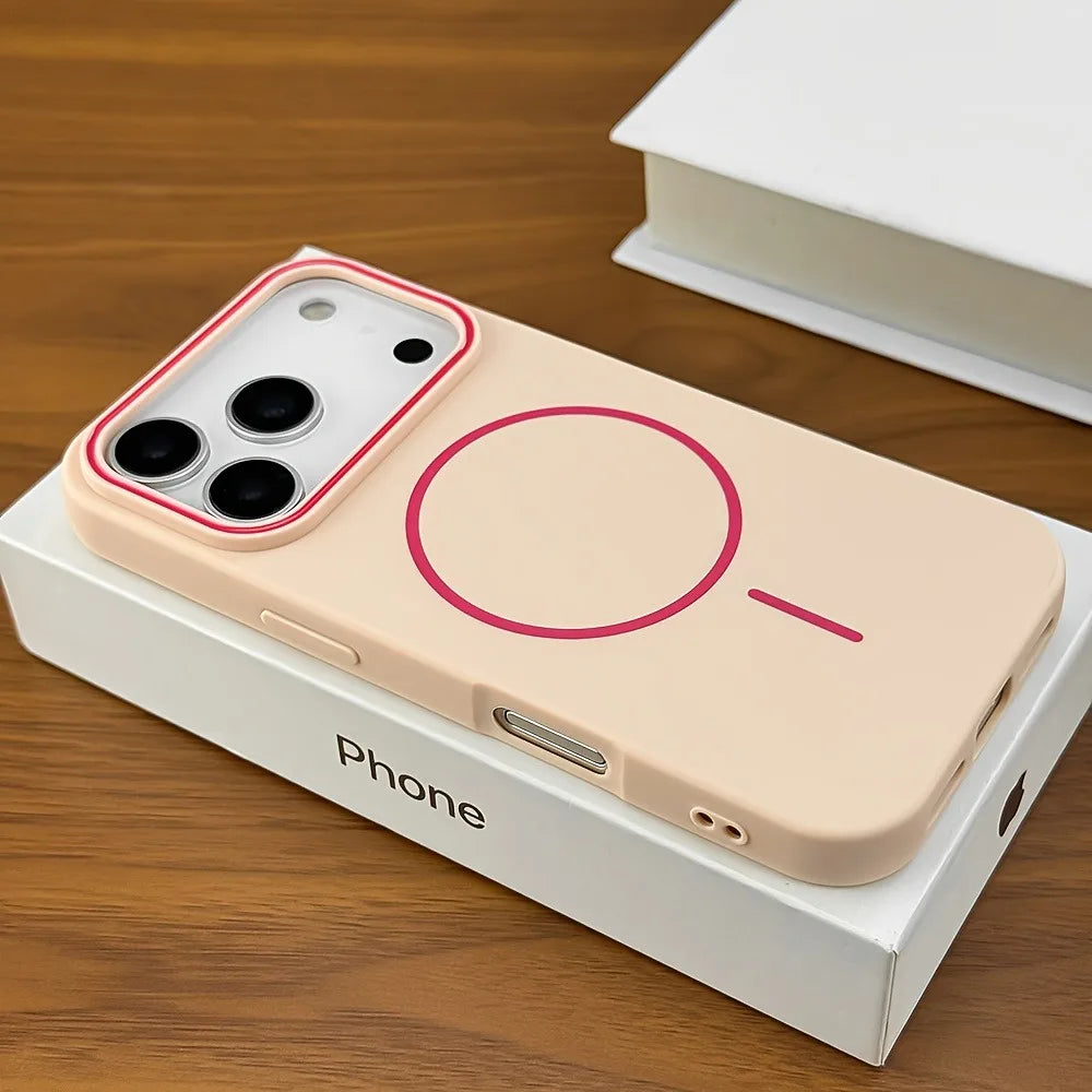 Magnetic Phone Case for iPhone 17 Pro Max - Slim Shock-Absorbing Cover Pink Tidesmit