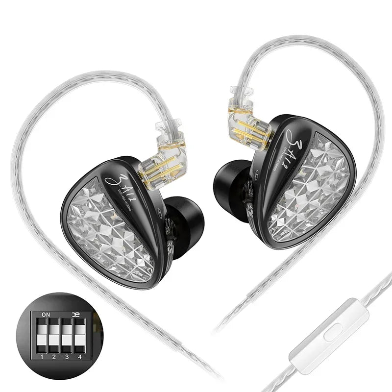 Hybrid IEM Noise Cancelling In-Ear Monitors - Tidesmit Tuning with mic Tidesmit