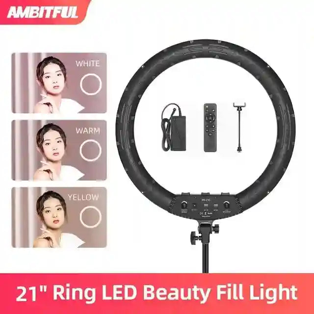 21-Inch LED Ring Light with Adjustable Color Temperature and Tripod Kit 21 Inch Kit 1 Tidesmit