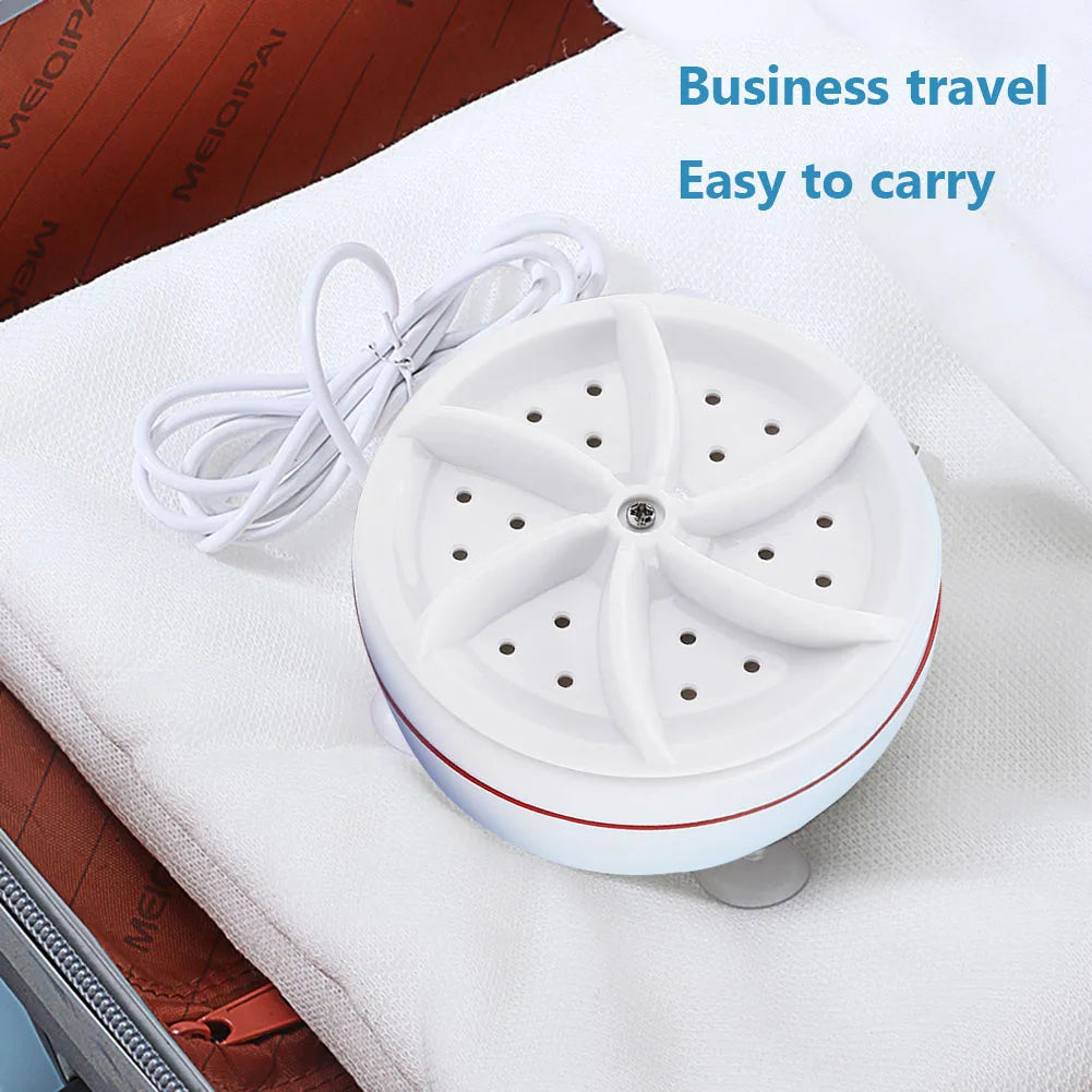 Tidesmit portable mini washing turbine showing compact rotary bubble cleaning mechanism for travel laundry use