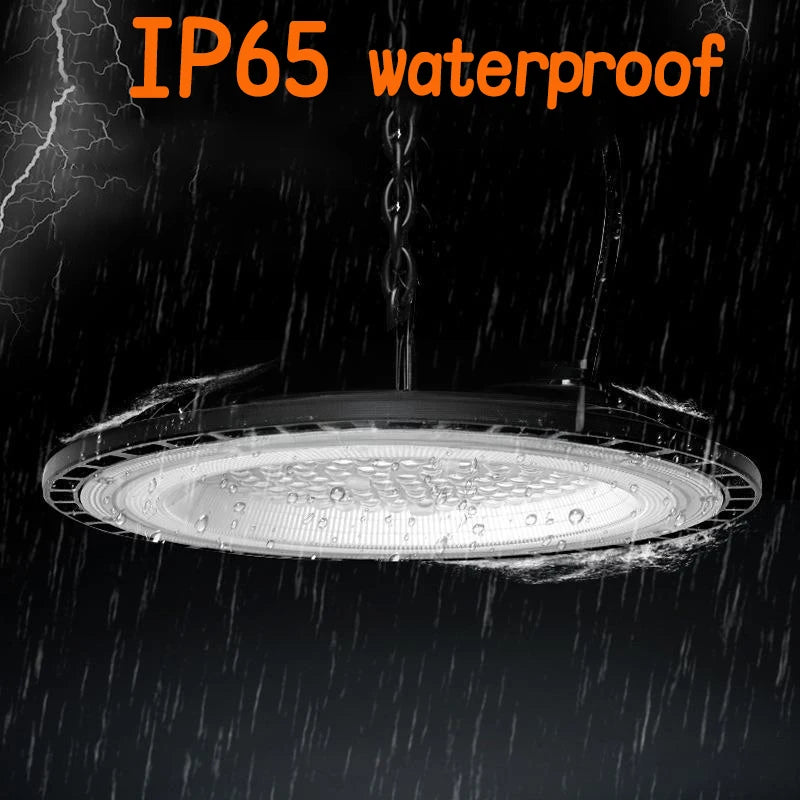 High Bay Lights 100W/150W/200W/300W UFO LED Super Bright Commercial Industrial Lamps Market Warehouse Garage Industrial Lighting