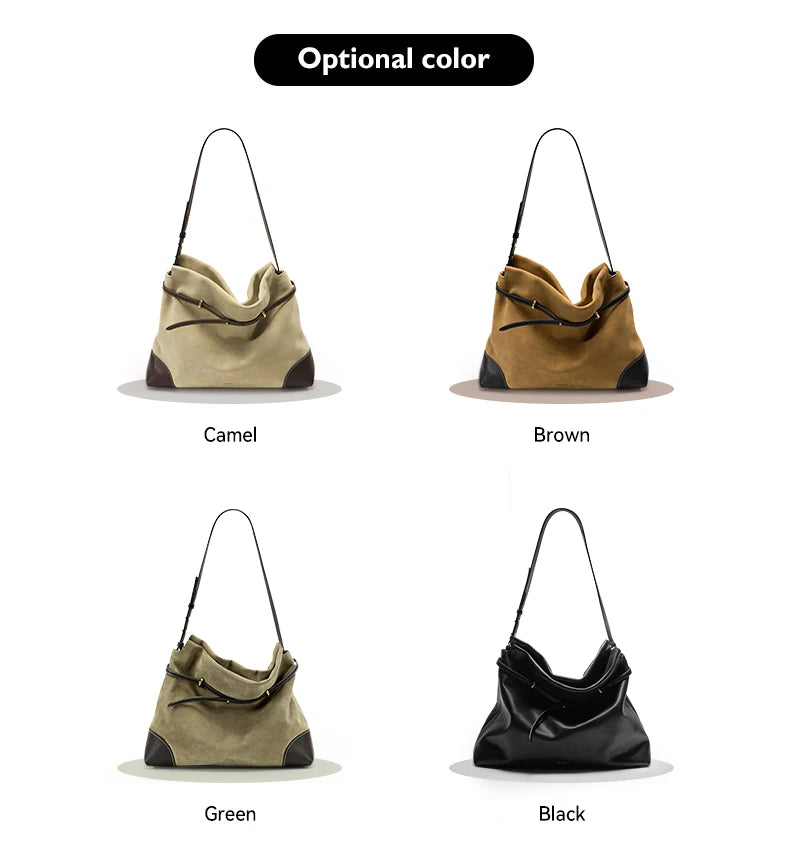 2026 ﻿Genuine Suede Women's Bag Large Capacity Crossbody Underarm Tote for Commuting Multi-functional BAFELLI Hobo Bag