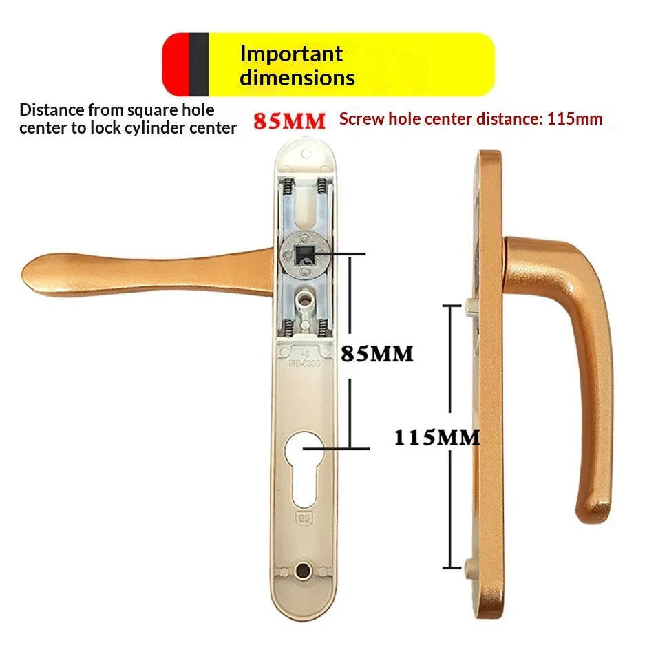 Thermal‑Break Aluminum Swing Door Ultra‑Thin Handle Lock for Aluminum Alloy Double Door Diamond‑Mesh Screen Door Hardware
