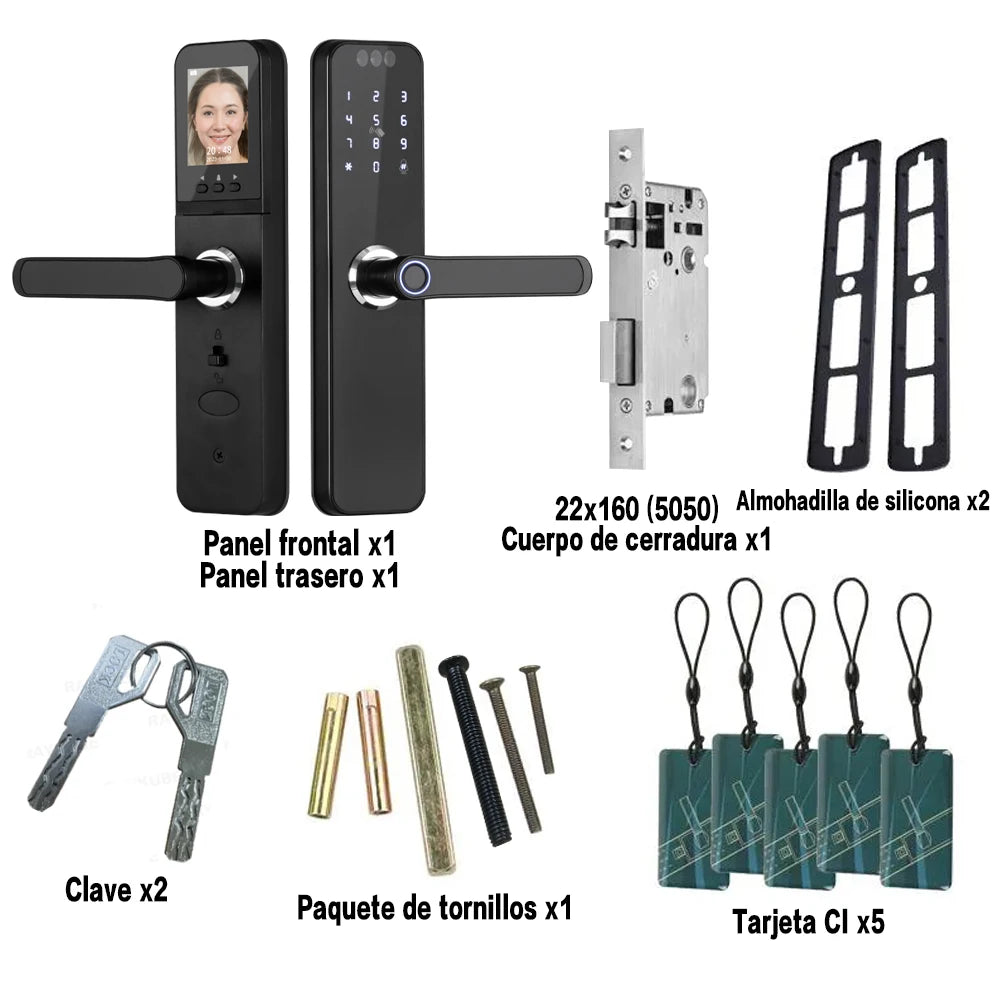 CDOK K12 Tuya WiFi smart door lock, remote unlocking, with cat-eye camera and face unlocking