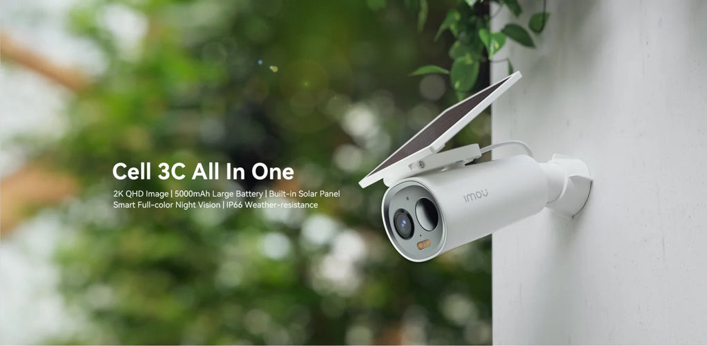 IMOU Cell 3C AIO 3MP batter camera with Solar panel Rechargeable Camera Wi-Fi Outdoor Surveillance Cameras Human Detection IP65