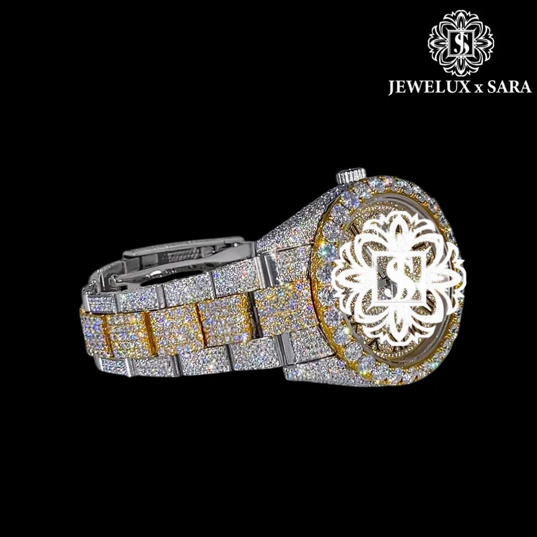 Premium Quality Exclusive Silver Diamond Luxury Watch Water Resistant Automatic Movement Available for Affordable Price