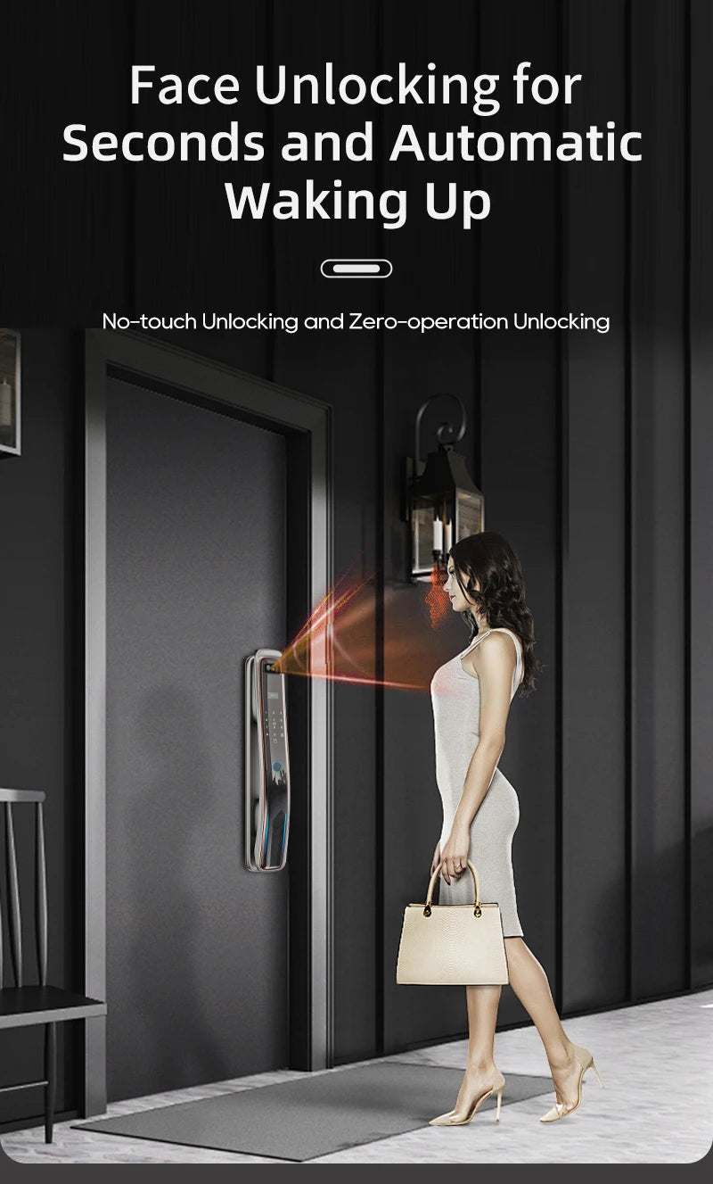Wifi Wishome APP Face Recognition Smart Door Lock With Camera   Digital Door Lock Automatic Door Lock