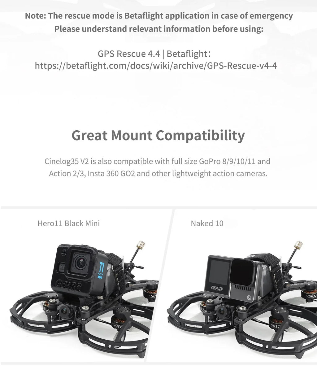 GEPRC CineLog35 V2 FPV Drone 6S Analog - Precise Cinematography Tidesmit