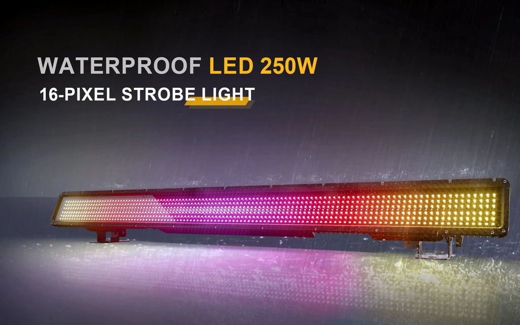 SHEHDS Waterproof IP65 LED 250W 16-Pixel Strobe Light Spliced Wash Pixel Mapping Effect for DJ Disco Theater Outdoor Christmas